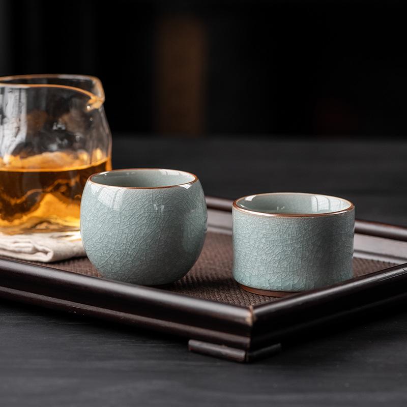 Ice Flower Ru Kiln Master Cup Ceramic Kung Fu Tea Set Personal Special Teacup Tea Cup Single High-end Building Cup