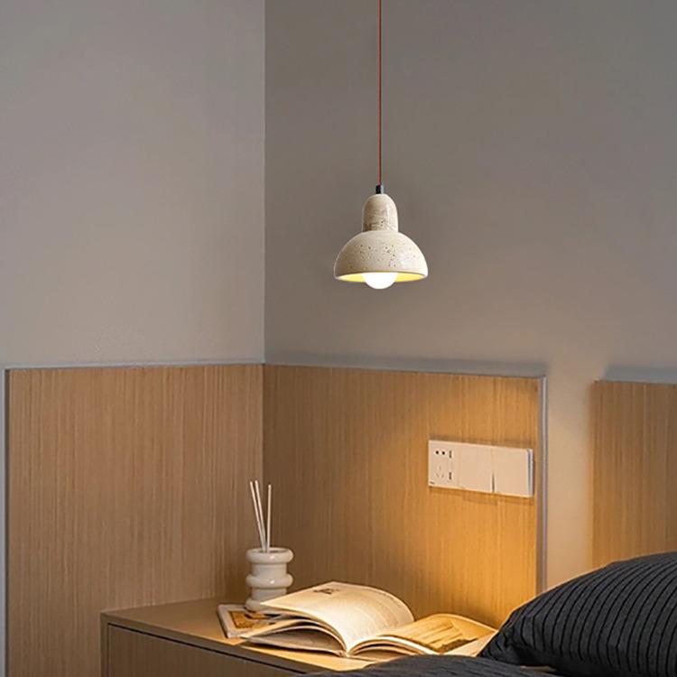Stylish Yellow Travertine Wabi-Sabi Pendant Lights for Bedroom or Restaurant