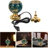 Bakhoor Electric Incense Burner - Vintage Arabic Incense Burner Middle Eastern Style Tabletop Electric Censer Aroma Burner Oud Frankincense Candle