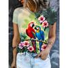 Sommer Modisches Lässiges Rundhals Kurzarm T-Shirt Bequem Atmungsaktiv Tier 3D Druck Locker Damen Pendler Vielseitiges T-Shirt