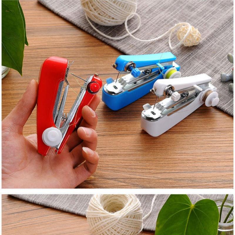 Handheld Sewing Machine Protable Outdoor Travel Clothes Fabrics DIY Home Stitchin Sew Tool Mini Manual Stitch Needlework Machine