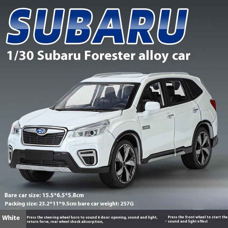 

1:30 Subaru Forester Позашляховик Позашляховик Сплав Лита під тиском Модель автомобіля Звук і світло Комп’ютер Хост Робочий стіл Модні прикраси Подарунок білий