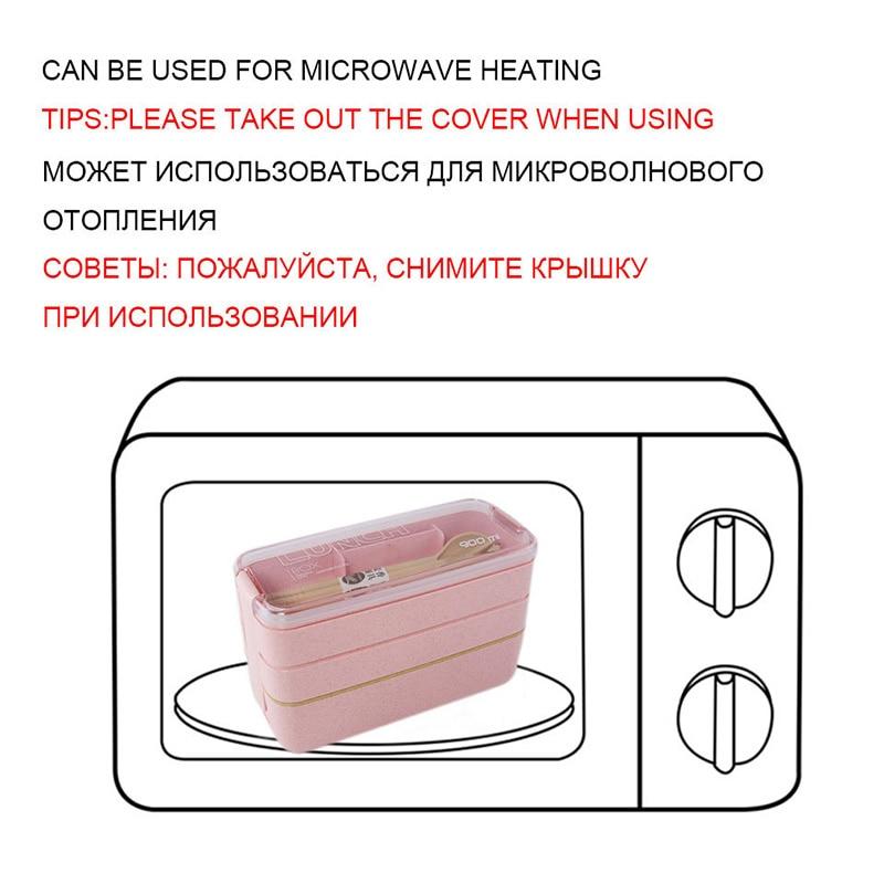 900ml 3 Layers Bento Lunch Box Food Container Eco-friendly Container Microwave Wheat Straw VIP Material Table Set Table Set | Breakfast Boxes