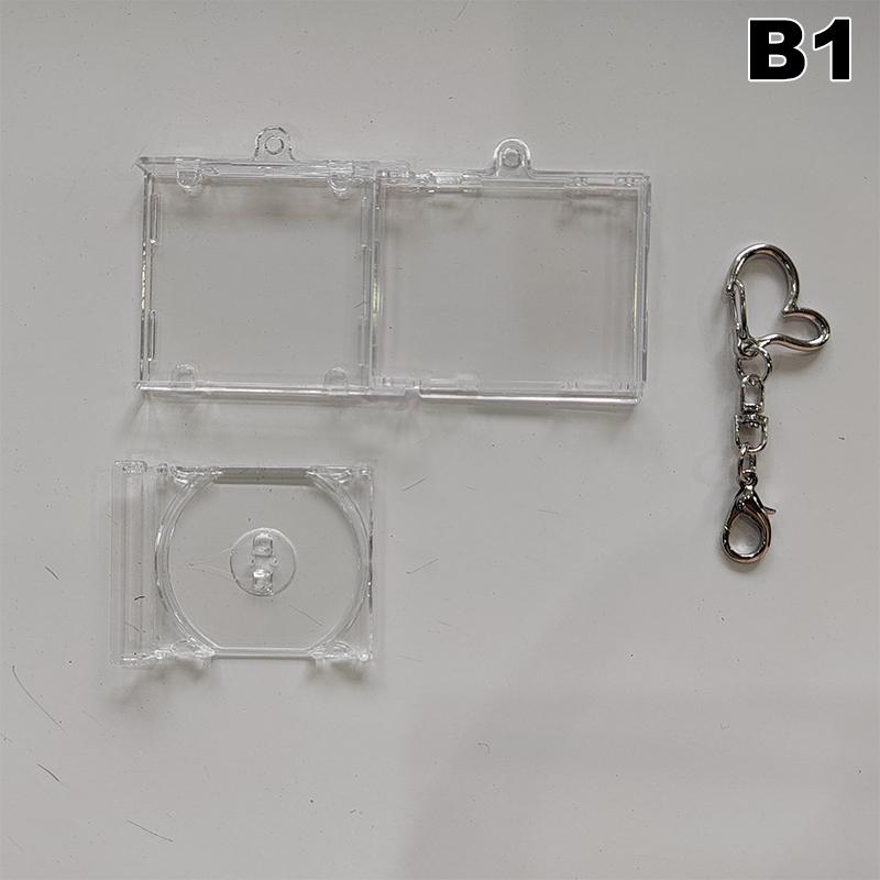 Blank Album Mini Cd Case Keychain Cd Player Keyring Peripheral Commemorative Album Key Holder For Diy Backpack Pendant