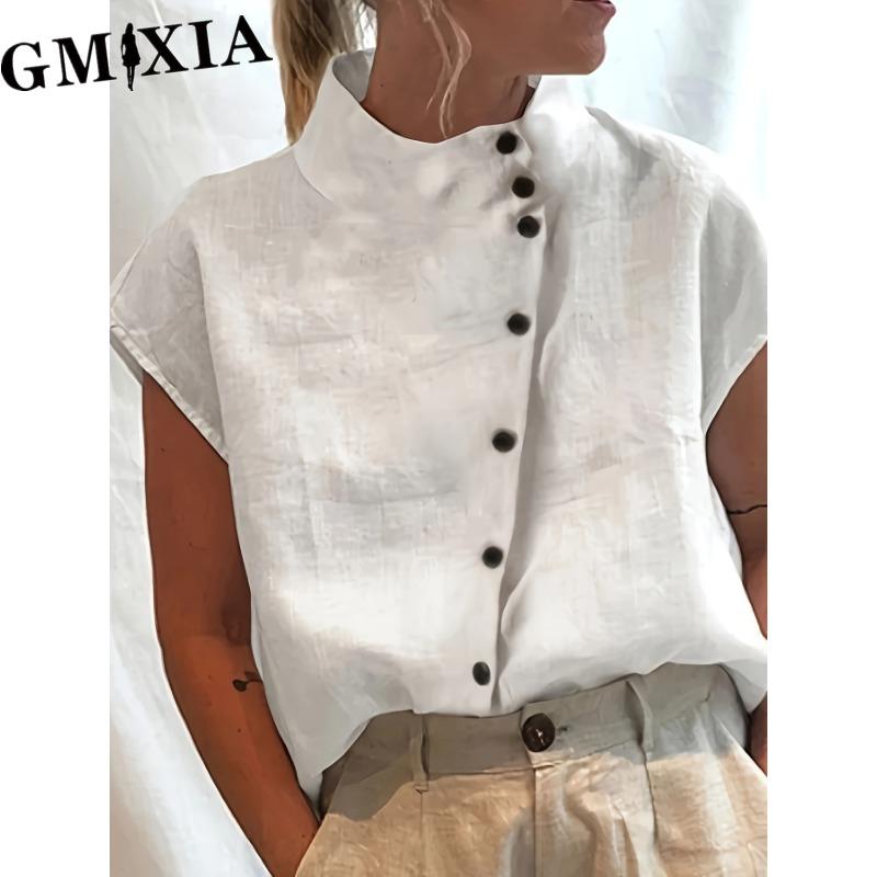 

GMXIA Women s Fashion Casual Solid Color Print Blouses & Shirts XXXL хакі