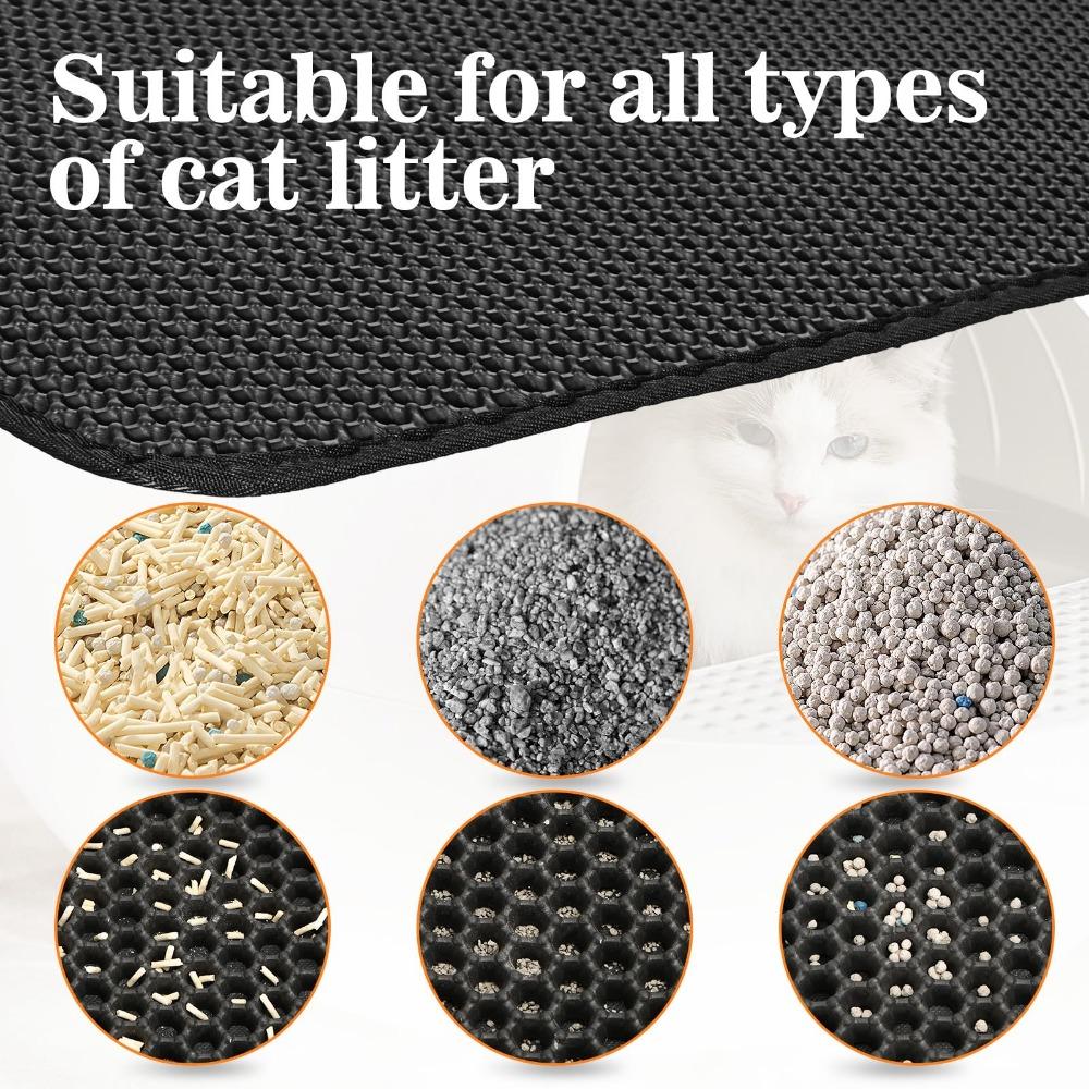 Katzenstreumatte, doppellagig, wasserdicht, urinsicher, Auffangmatte, leicht zu reinigen, rutschfeste Toilettenunterlage, Katzenkratzpad, großes Fußpolster