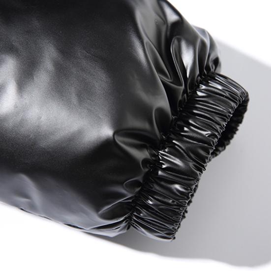 Winter Men Jacket Bright Surface Solid Color Hooded Cotton Padded Windproof Hoodie Streetwear