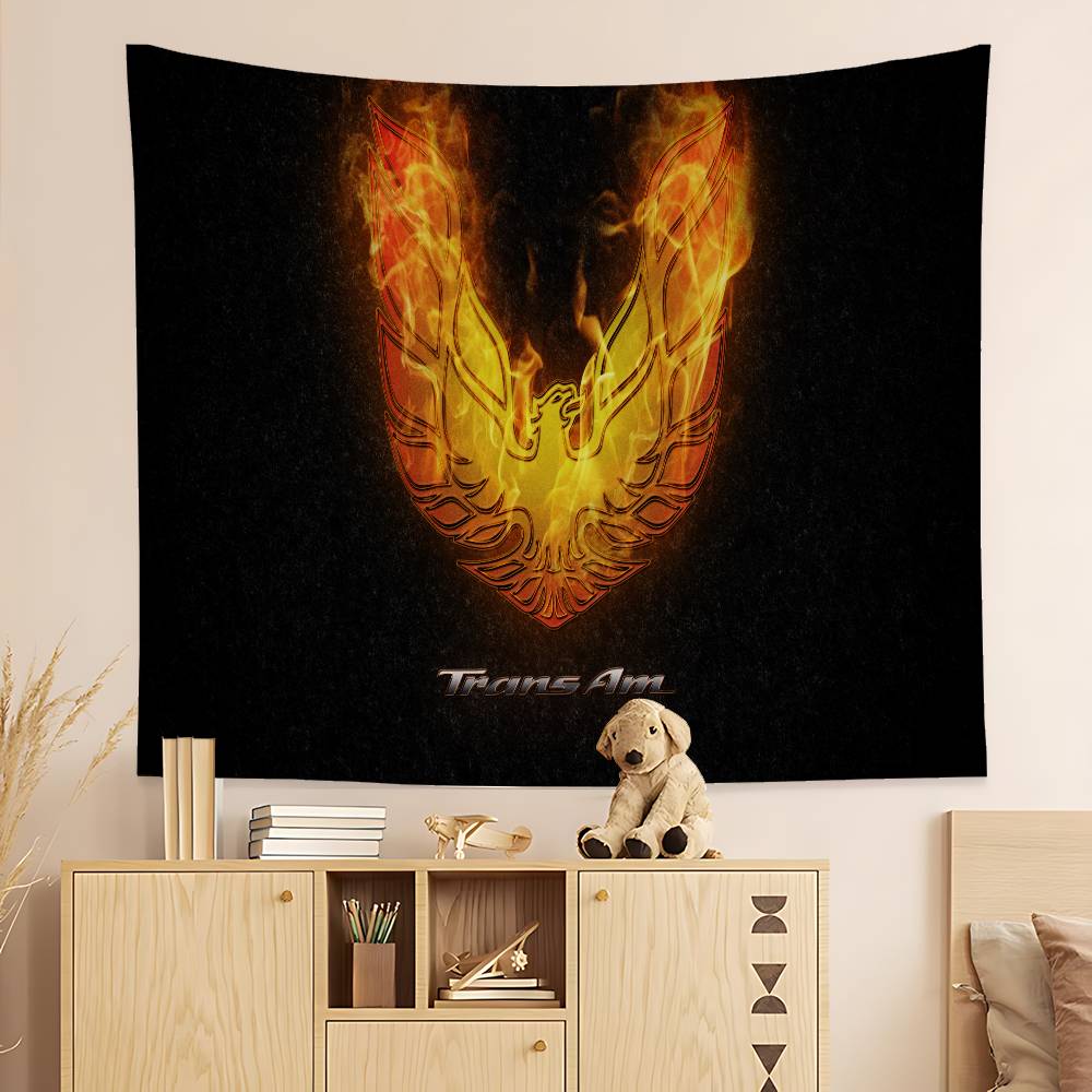 Pontiac Firebird TransAm Arazzo Anime Fiore Hippie Tappeti da Parete Decorazioni per Stanza Studente Appeso da Parete Hippie Economico