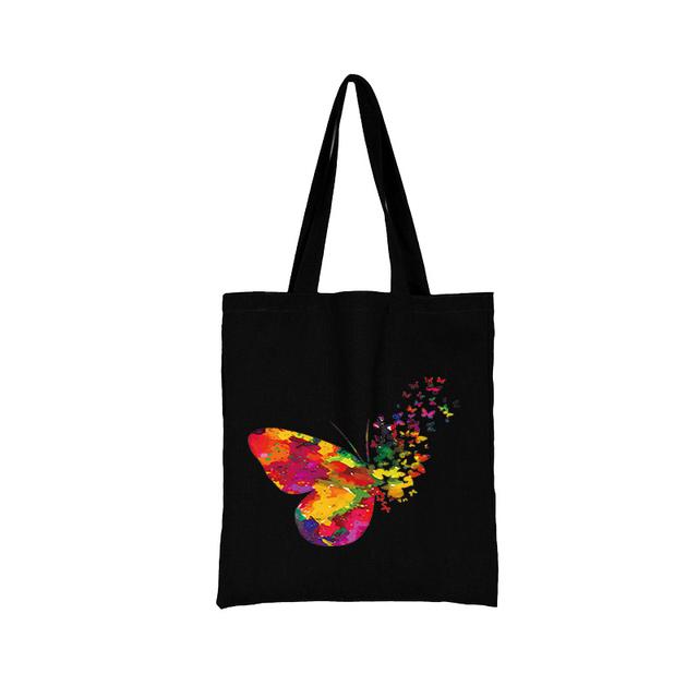Shopping bag Butterfly Pattern Series Canvas Shopper Bag Customizable Tote Women's Beach Printed Anime Bags Shoulder Bags