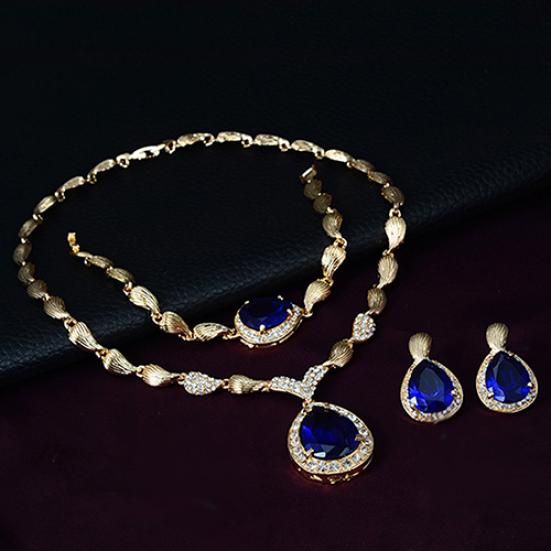 Collier en zircone cubique pour femmes, boucles d'oreilles, Bracelet, bague, fête formelle, US6-9