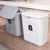 Hanging Trash Can for Kitchen Cabinet Door with Lid Wall Mounted Counter Waste Bin Plastic