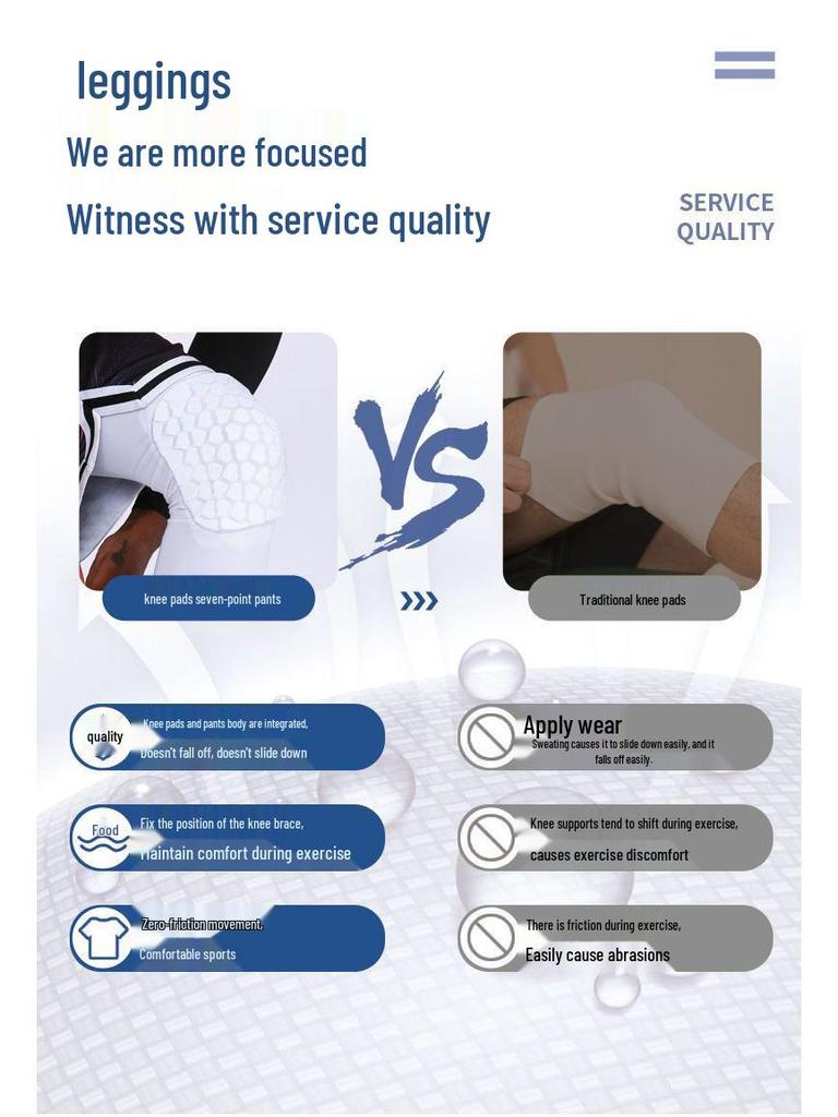Men's Seven-Point Honeycomb Compression Basketball Pants with Knee Protection