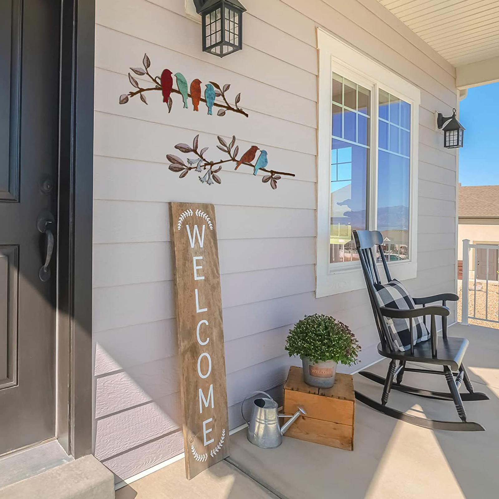 

2pcs Cute Bird Silhouette Art Wall Hanging Vibrant Metal Bird Wall Art Metal Bird Wall Decoration