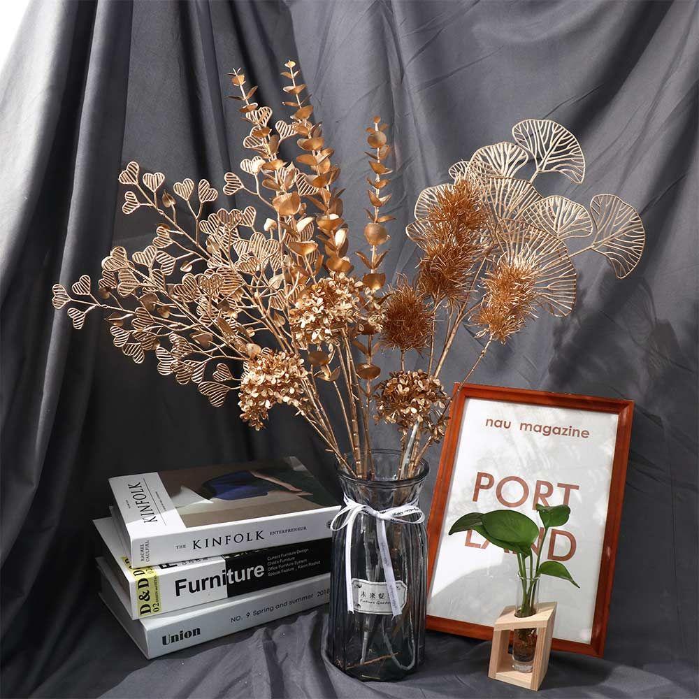 DIY Photo Props Golden Christmas Maple Leaf Fake Flower Artificial Flower Christmas Decoration Artificial Plants