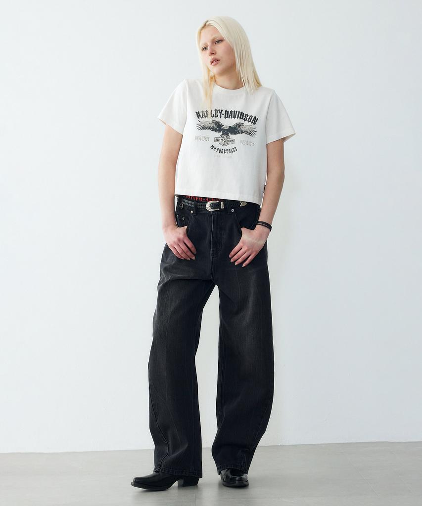 HARLEY-DAVIDSON COLLECTIONS® [Women'S] Eagle Crop T-Shirt Ivory_Hh26111059