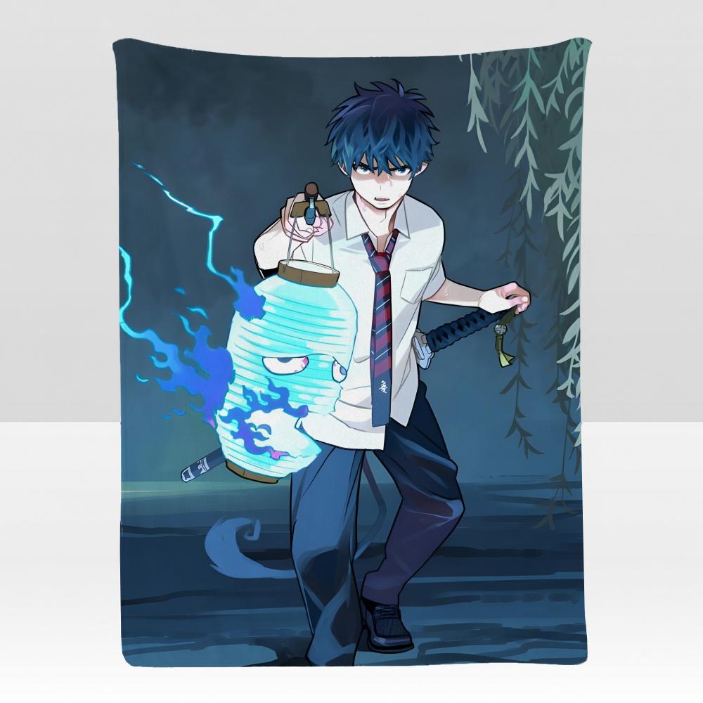 anime BBlue EExorcist Throw Soft Flannel Blanket for Bed Bedroom Sofa Picnic Throw Skinfriendly Breathable Gift Cover