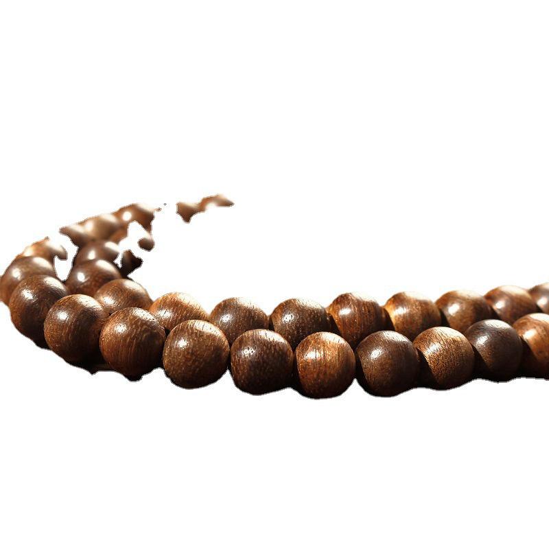 Authentic 8mm Agarwood 108-Bead Unisex Bracelet - Genuine High-Oil Kalimantan Material