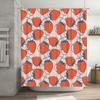 Strawberry Print Shower Curtain Peach White Blue Red Round Decoration For Bathroom Decorations Made From Polyester Fabric Easy I