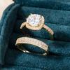 Europe, America isn't the fashionable new micro-inlaid zircon luxury atmosphere women's double ring