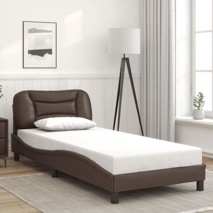 VidaXL Bed Frames with Headboard, Upholstered Bed, Slat Base, Single Bed, Adult Bedroom Bed 3207976