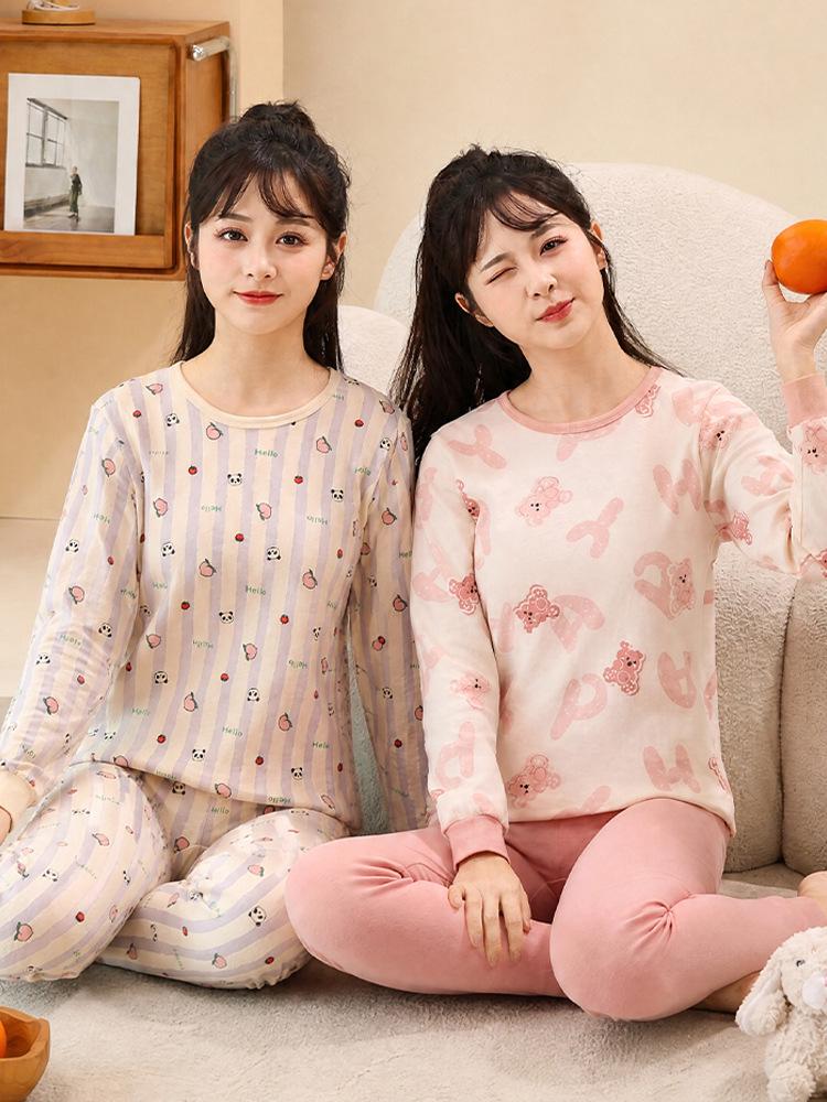 Kids' Pure Cotton Thermal Underwear Set - Autumn/Winter Pajamas and Knit Base Layer for Boys and Girls