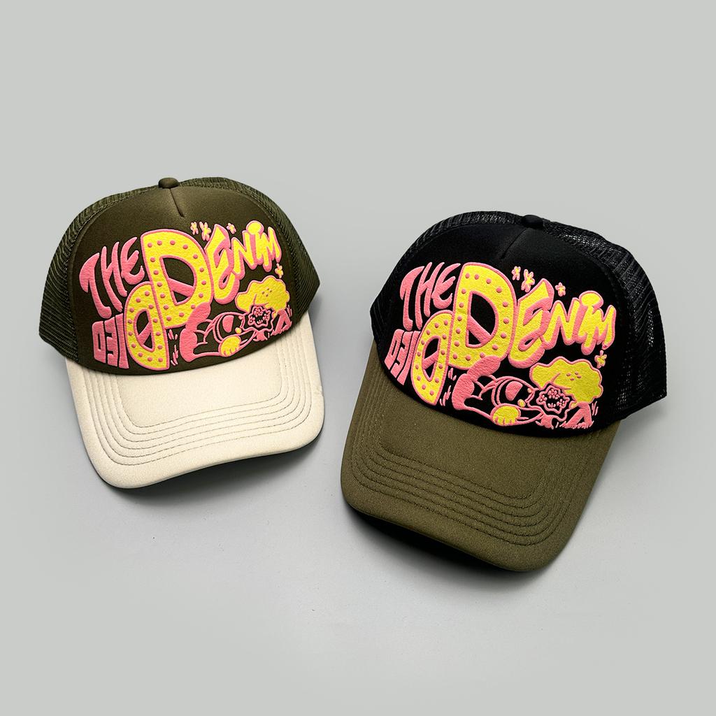 New Unisex Interesting 3D Printed Letter Baseball Hats Sunshade Cartoon Breathable Color Block Trucker Caps Mesh Versatile ins