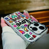 Fashion Colorful Love Hearts Print Clear Phone Case For iPhone 16 Pro Max 15 Plus 14 Pro 13 12 11 Plating Lens Protection Soft TPU Shockproof Cover