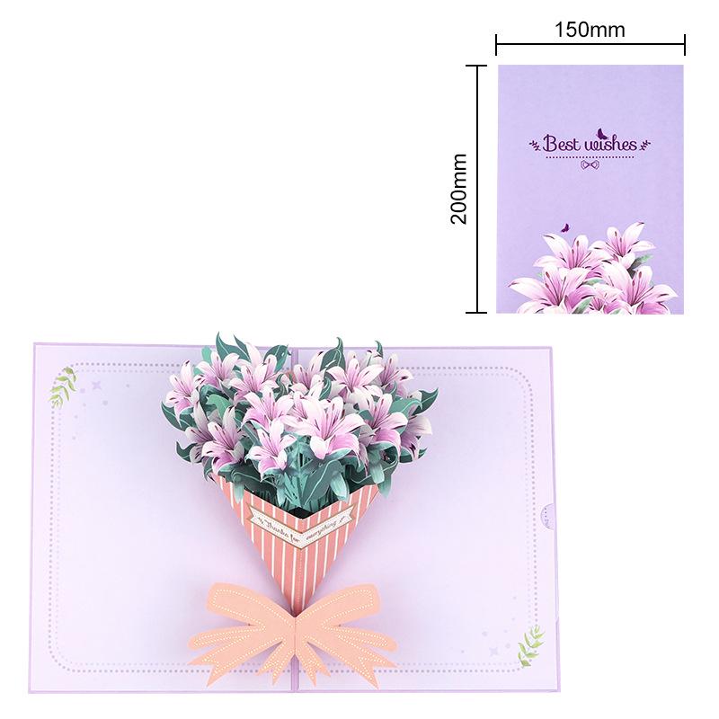 Popular 3D Handmade Christmas Bouquet Greeting Card