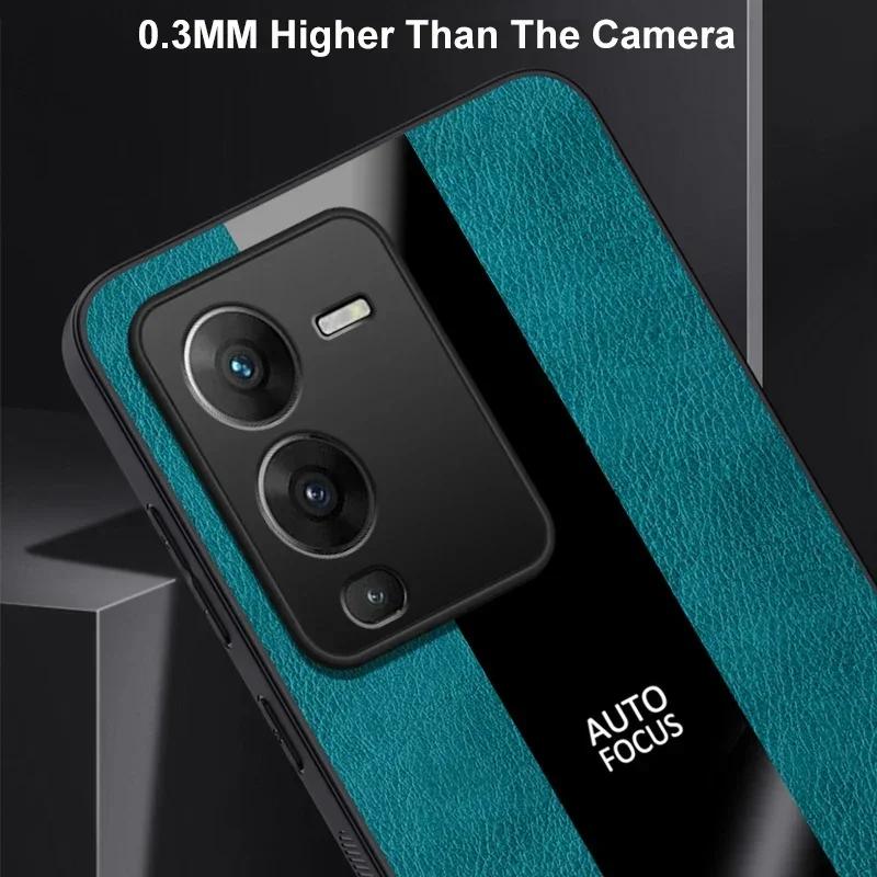 Ring Holder PU Leather Case For Vivo V25 Pro Cover Luxury Magnetic Silicone Protection Phone Case For Vivo T1 Pro 5G S15 S15E