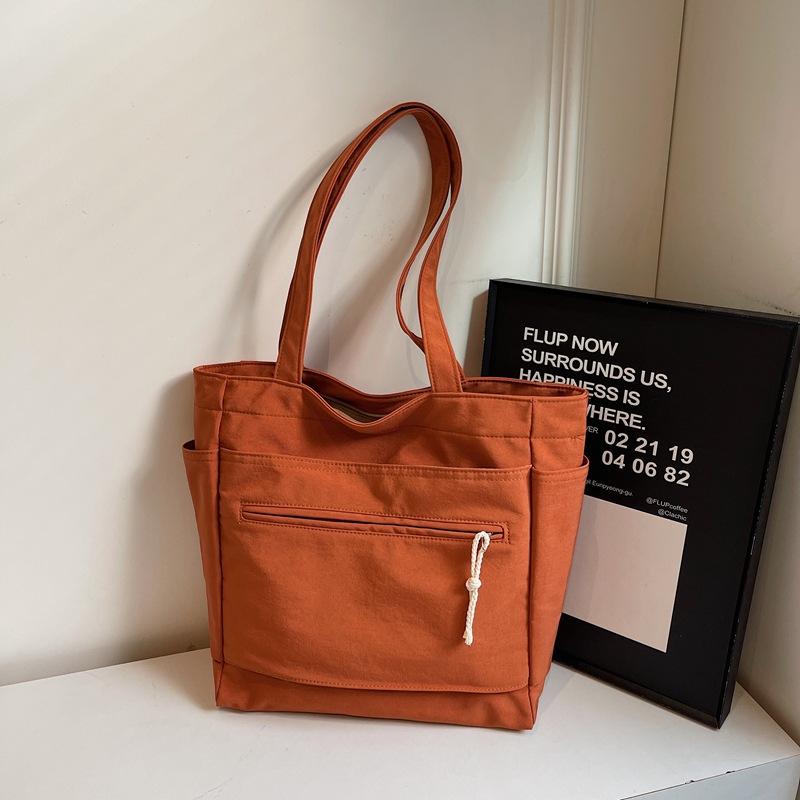 Shoulder Bag Women's 2025 Spring New Large-capacity Tote Bag Solid Color Fashion Simple Handbag Shoulder Armpit Bag
