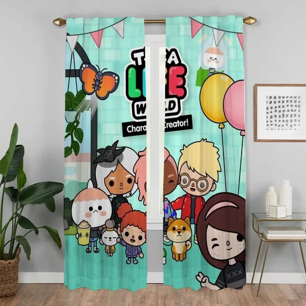 Tocas Life World Priečkový záves do izby 2 panely Domáce interiérové závesy Halloweenska dekorácia Tieniace závesy Tyl do spálne