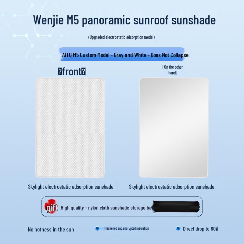 AITO M5 2022 Sunroof Sunshade: Heat Insulation, Sun Protection, Privacy, Opaque