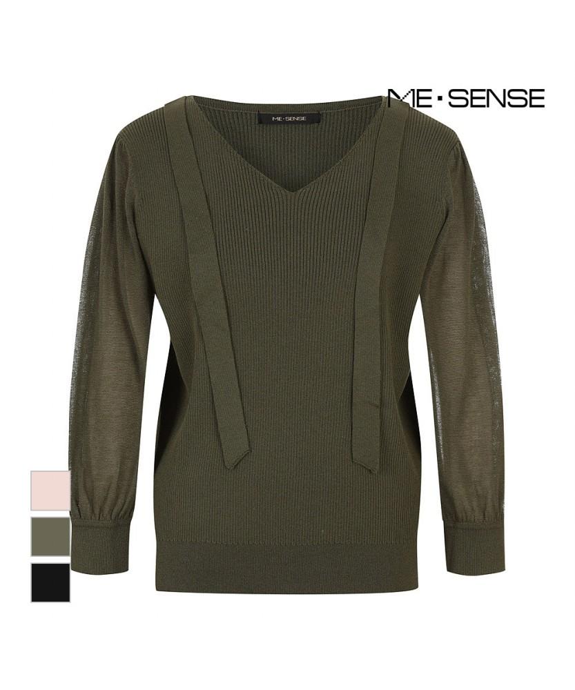 MESENSE See-Through Sleeve Knit_Mb48Knmd02Z