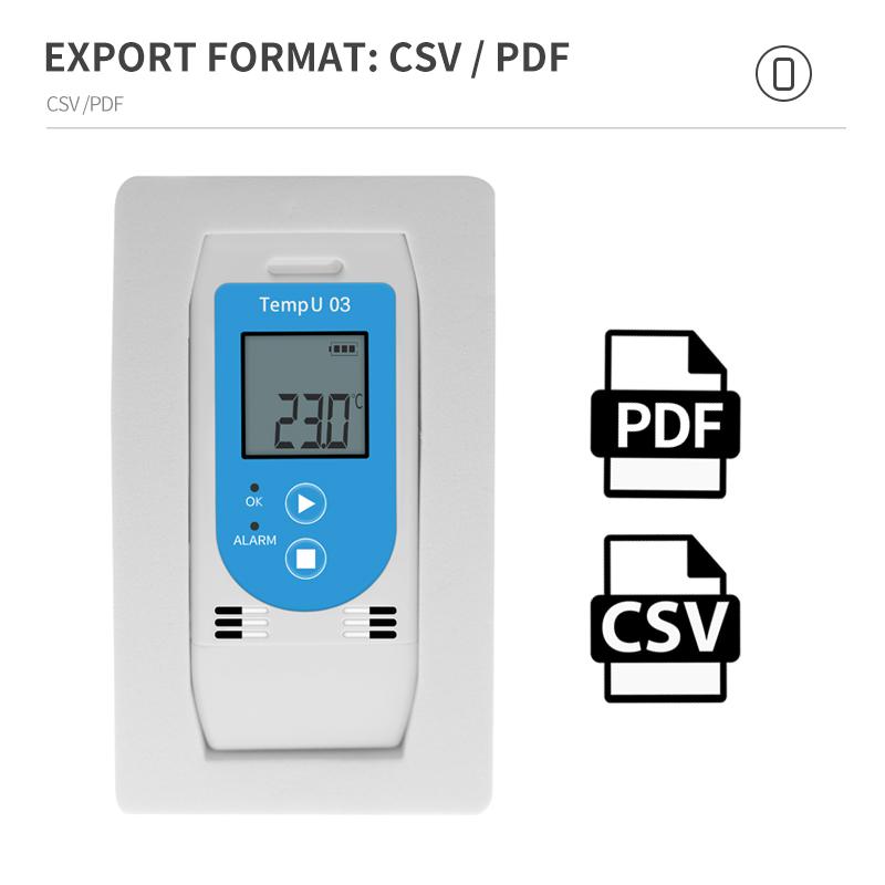 Mini USB Temperature Data Logger PDF Report Data Recorder High Accuracy Temp Datalogger for Cold-chian Transport Warehouse