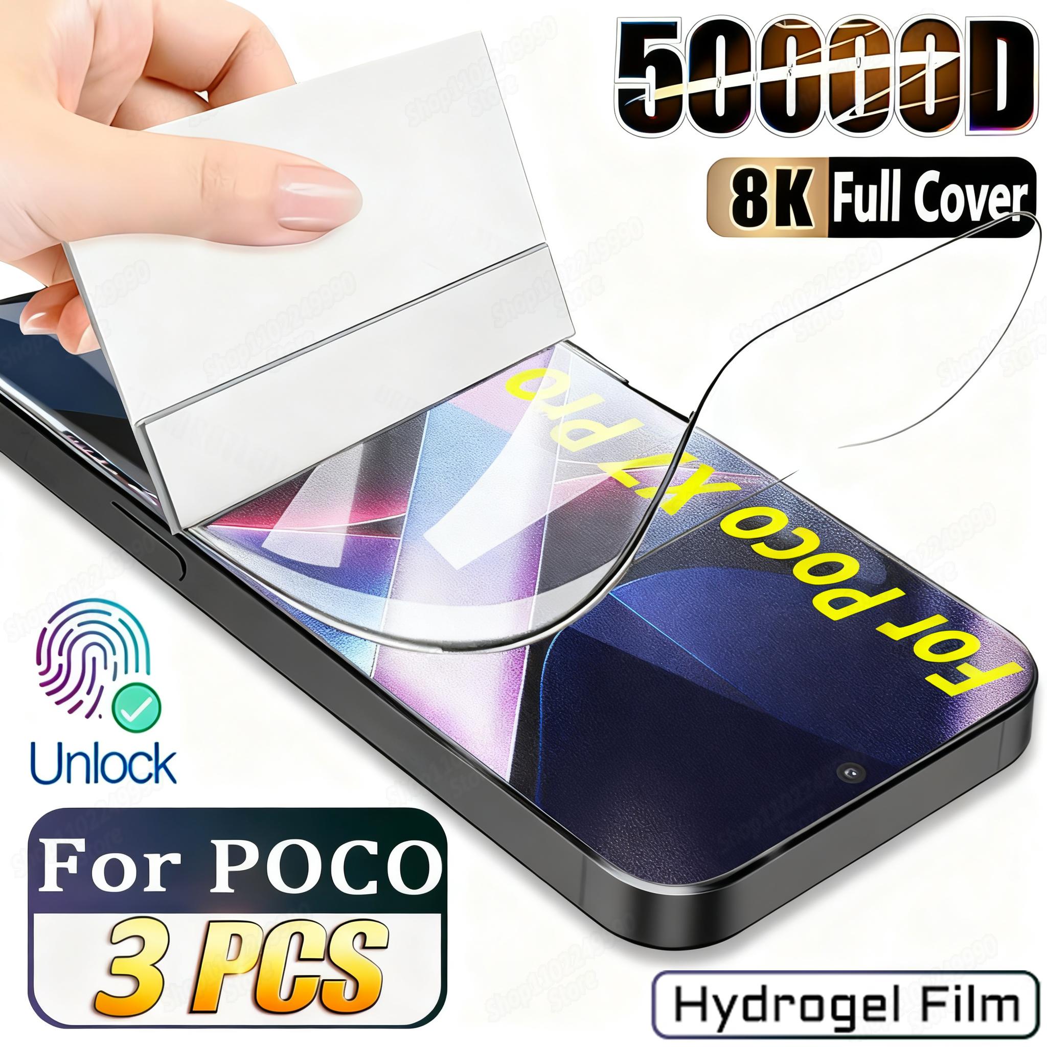 

3PCS Full Cover Hydrogel Film For POCO X7 Pro X6 X5 X4 Ultra F6 F5 F4 C85 C75 Screen Protector Film Hydrogel Film&Poco C40
