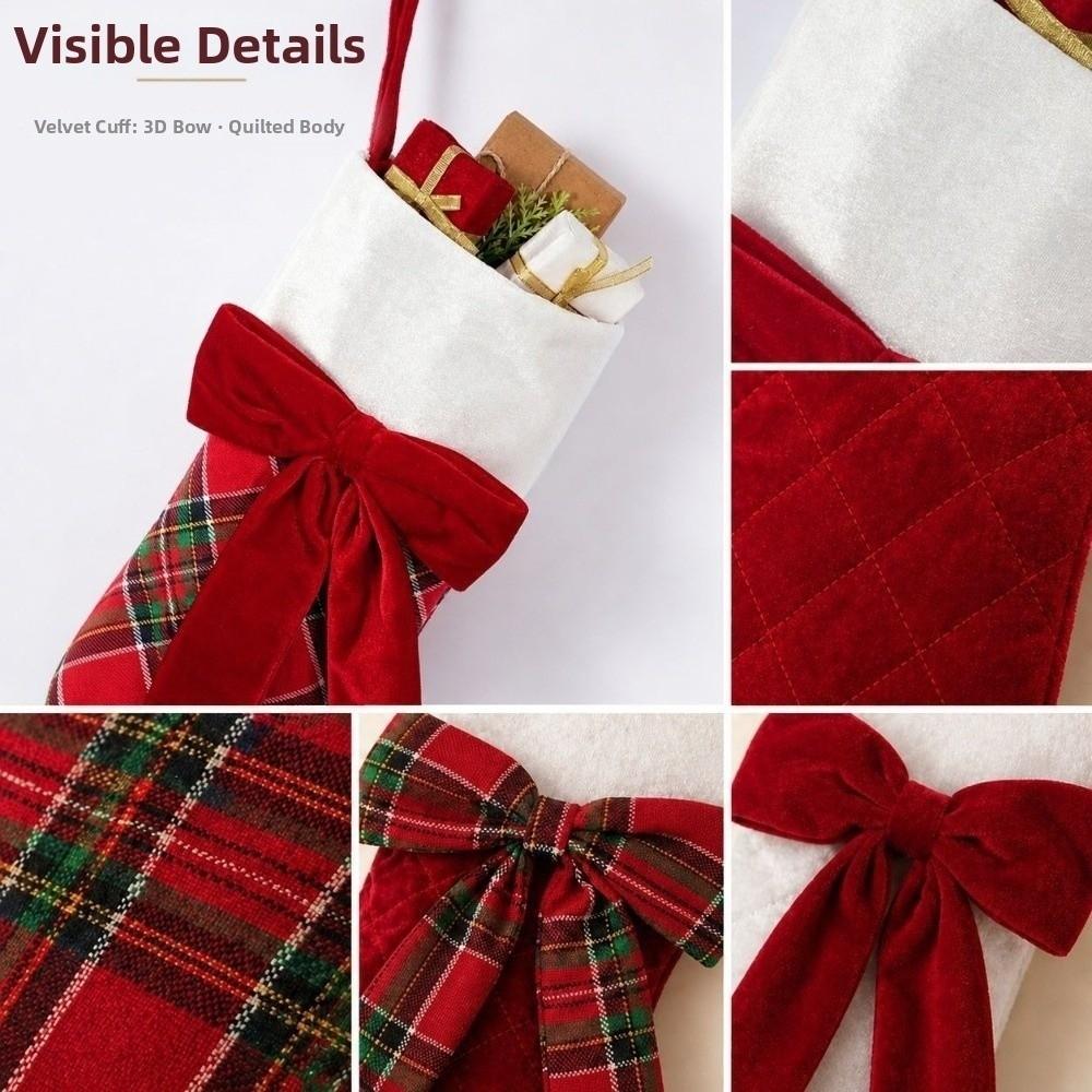 18Inch Christmas Gift Bag Velvet Fireplace Hanging Ornament Xmas Tree Hanging Socks  Photo Props