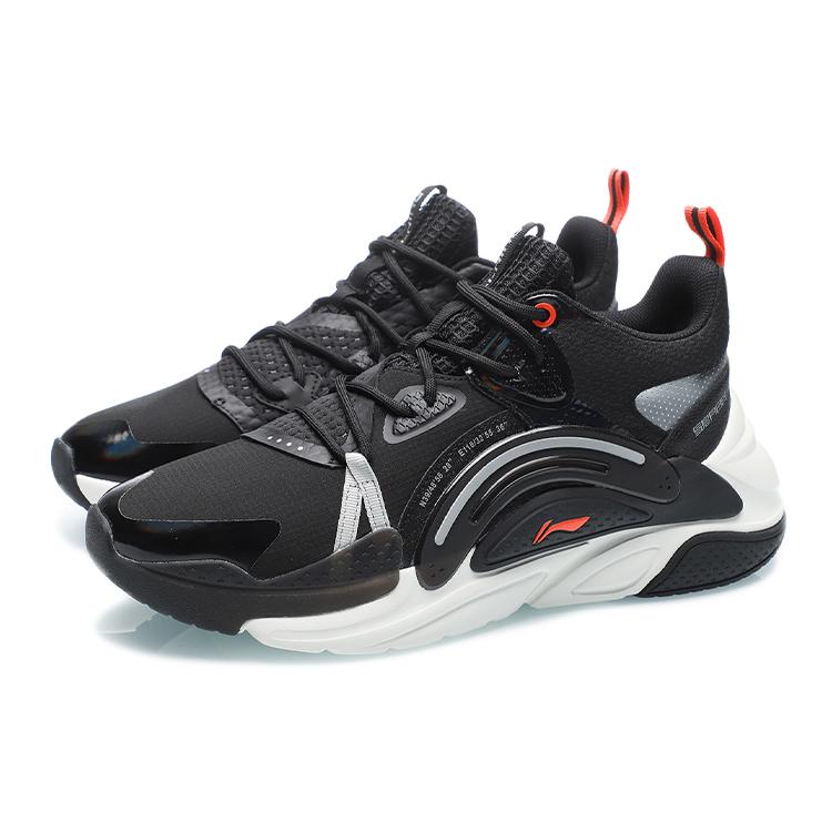 Li Ning Spark Casual Shoes Unisex Mid Top Black/Silver AGLR015-3