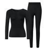 Set de lenjerie termică pentru femei, cu mânecă lungă, cu fundul de sus, fără sudură, pantaloni lungi, foarte elastic, de toamnă și iarnă, set termic pentru femei