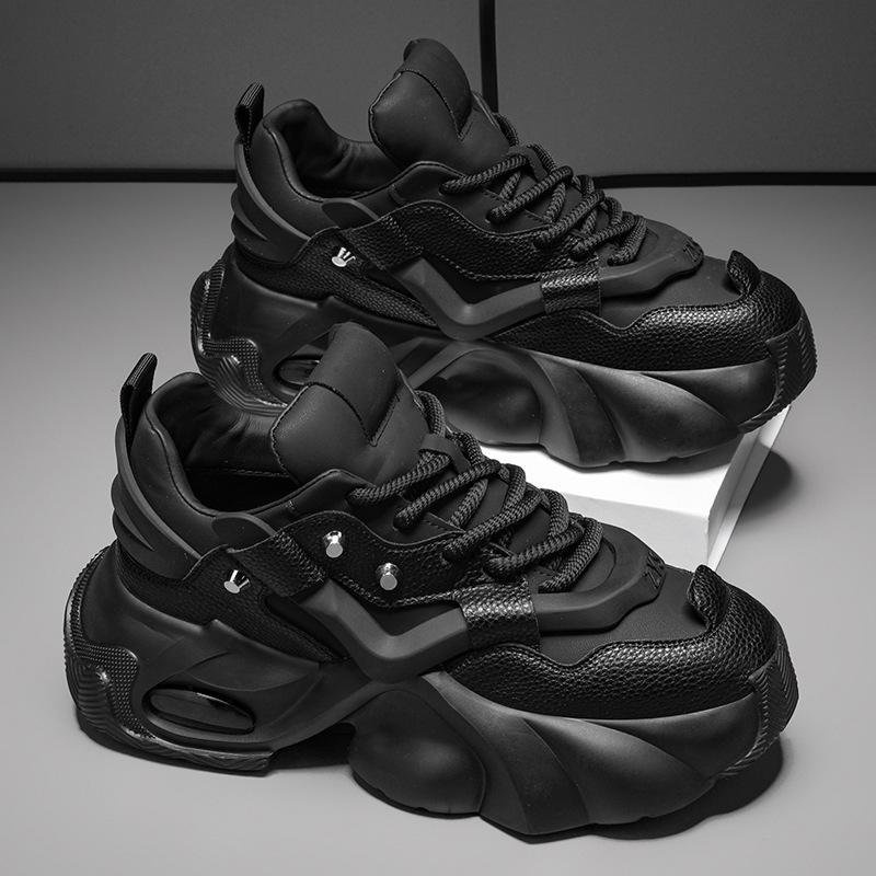 

Мужская обувь 2025 новая внешнеторговая увеличивающая рост повседневная обувь для папы универсальный высококлассный модный бренд спортивная обувь на толстой подошве увеличивающая рост 44 чёрный