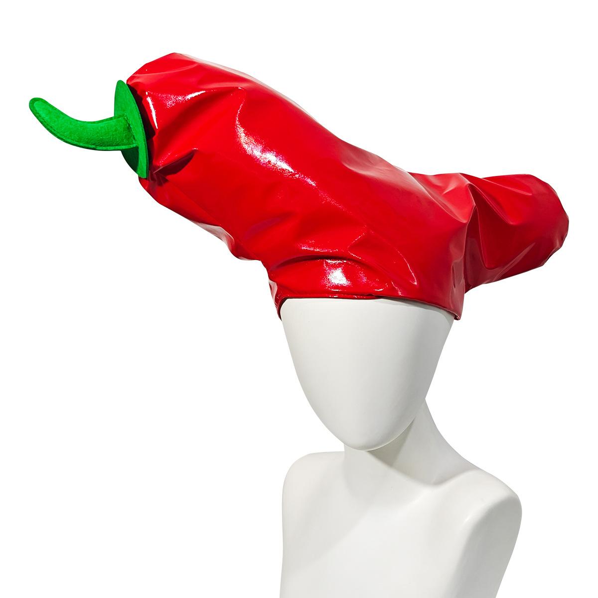 

Funny Chili Pepper Hat Cosplay Red Vegetables Shape Hats Carnival Halloween Dress Up Party Costume Props