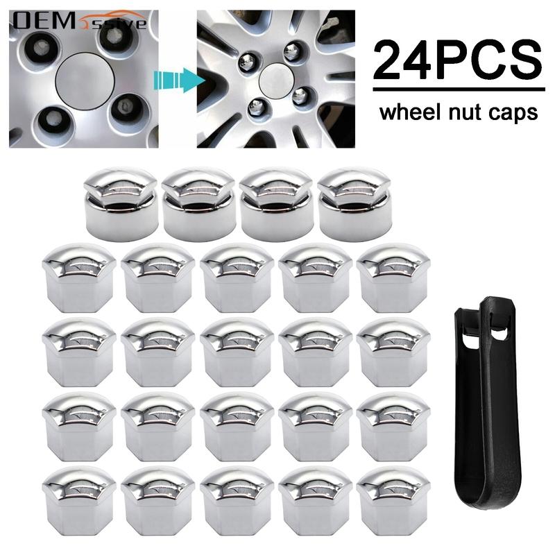

24pcs 17MM Chrome Car Wheel Nut Caps Screw Covers For Vehicle Tyre Protection Anti Theft Decoration Guard Cap Protector Set