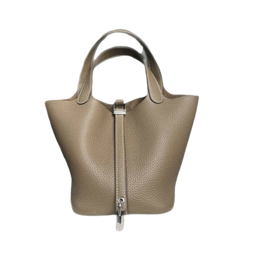 Εργοστασιακή πρώτη στρώση δέρμα αγελάδας TC χειροποίητη με κέρινη κλωστή τσάντα καλαθιού λαχανικών όλο ατσάλινο υλικό βουρτσισμένη άκρη με λάδι φορητή κωδικός τεχνίτη K-word