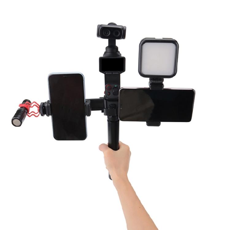 Expandable Phone Recording Mount Kit for 2.36-3.94Inch Double Phone Live Streaming,Support Bracket for Creators Workflows