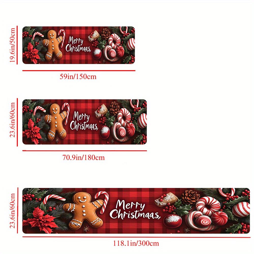 

VIKAMA Christmas Carpet Gingerbread Man Kitchen Rug Doormat Soft Living Room Bedroom Carpet Welcome Mat Home Decoration 40X60CM (1.3X2FT