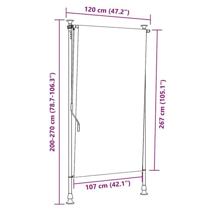 VidaXL Store Roulant d'Extérieur Ombre de Balcon Jardin Véranda Pergola Terrasse Résistant aux UV et à la Chaleur 120x270 cm 145940