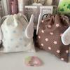 Fashion Portable Bundle Pocket Star Pattern Rope Drawstring Design Cosmetics Bag Canvas Dustproof Stationery Storage Bag