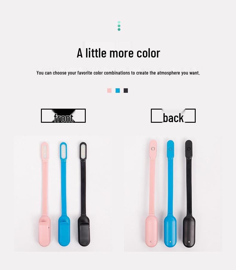 Compact LED Clip-On Reading Lamp with 3-Level Brightness, Foldable Design