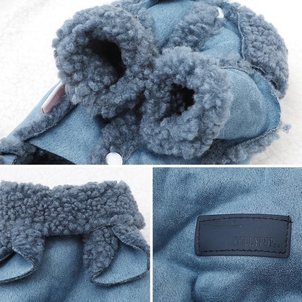 Cozy Thicken Four Legged Dog Clothes Fur Collar Warm Dog Jumpsuit Plush Winter Dog Costume Outdoor Activities