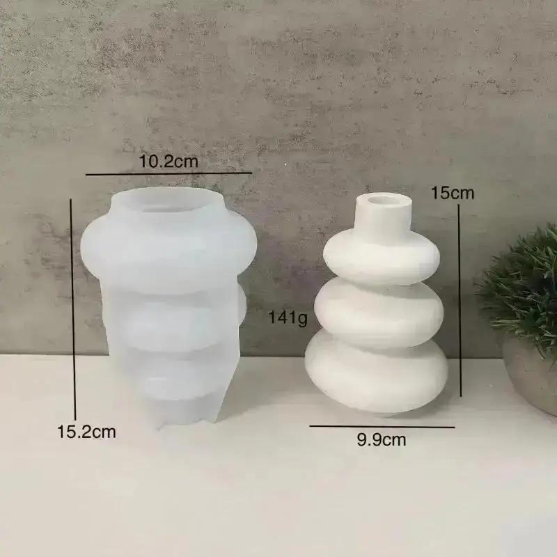 Concise Design Irregular Vase Silicone Mold DIY Vase Ornament Decoration Plaster Cement Resin Mold Crafts Home Decoration