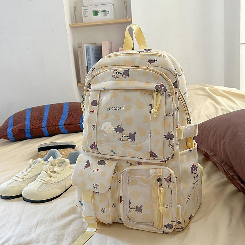 Capacity Simple Large Backpack With Dachshund And Letter Print Design Daily For